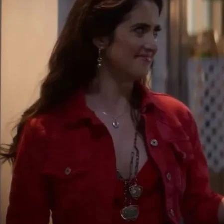The Royal treatment Laura Marano Red Cropped Jacket left