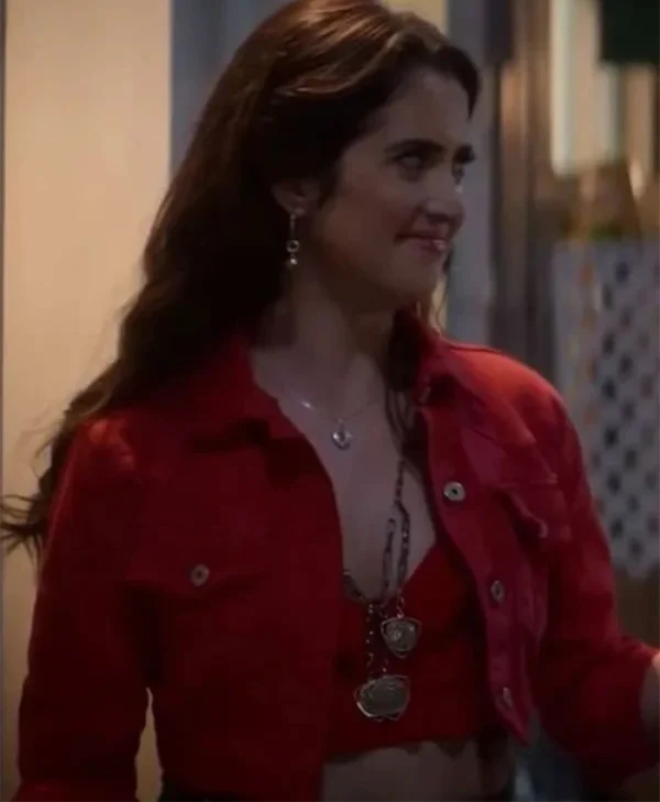 The Royal treatment Laura Marano Red Cropped Jacket left
