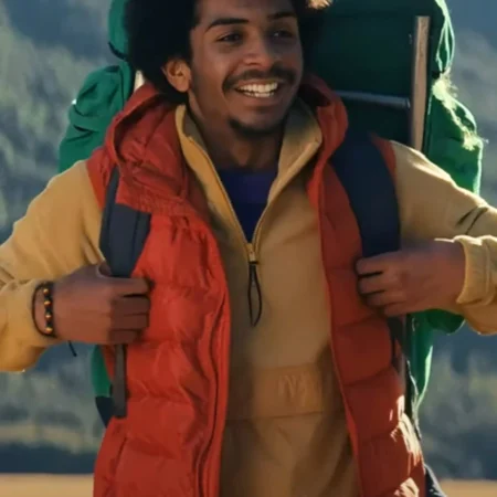 Theo Shakes Bookworm 2024 Orange Puffer Vest webp