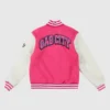 Trinidadian Rapper Nicki Minaj Gas City Pink and White Unisex Varsity Jacket