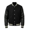 Unisex Black Varsity Bomber Jacket