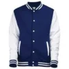 Unisex Nevy Blue and White Varsity Jacket