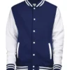 Unisex Nevy Blue and White Varsity Jacket