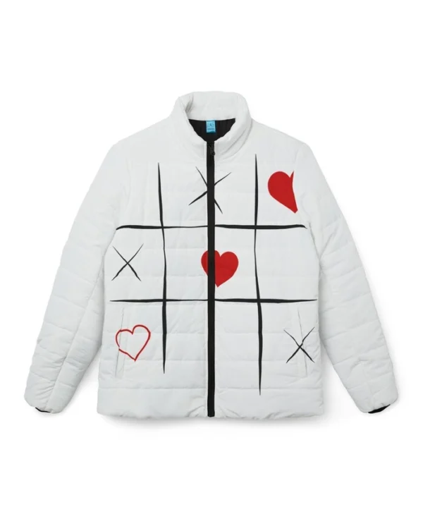 Valentine s Love Puffer White Jacket