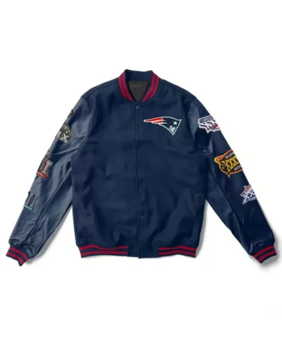 Varsity New England Patriots 6X Super Bowl Champions Navy Jacket webp