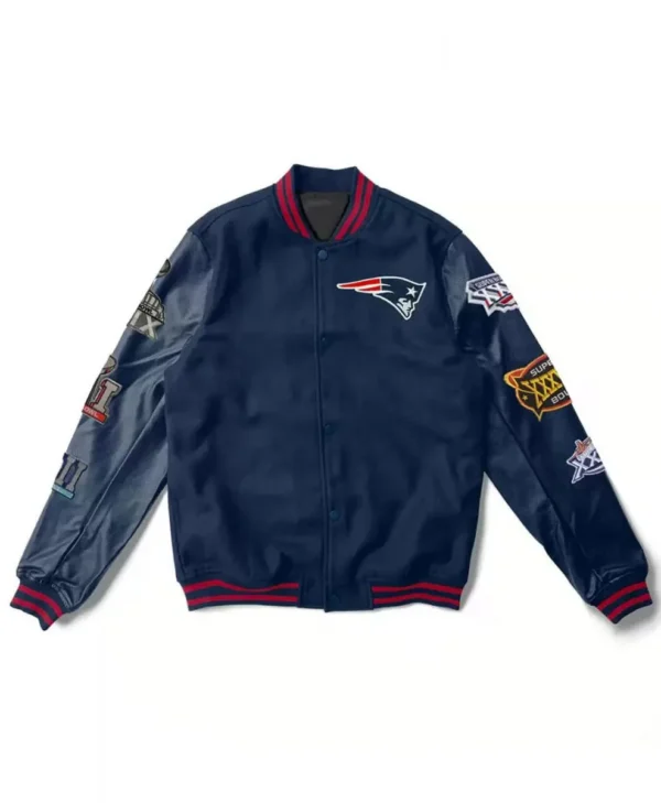 Varsity New England Patriots 6X Super Bowl Champions Navy Jacket webp