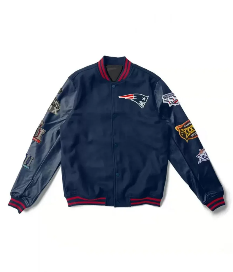 Varsity New England Patriots 6X Super Bowl Champions Navy Jacket webp