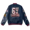 Varsity New England Patriots 6X Super Bowl Champions Navy Jacket back webp