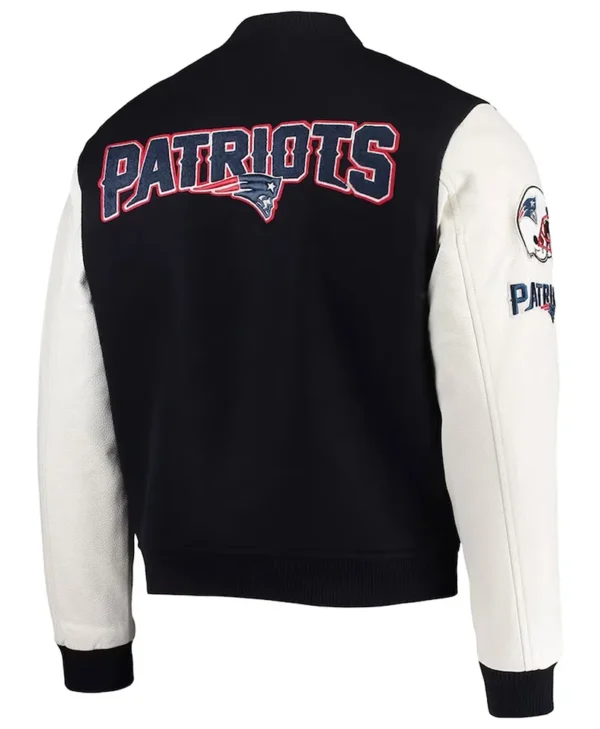 Varsity New England Patriots Logo Jacket back webp
