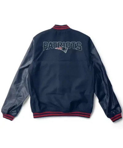 Varsity New England Patriots Navy Blue Jacket back webp