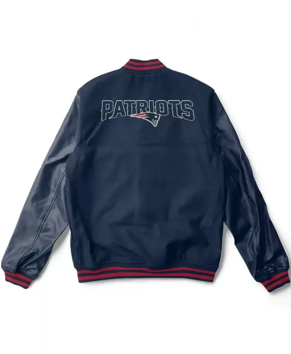 Varsity New England Patriots Navy Blue Jacket back webp