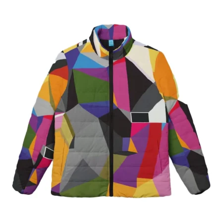 Vibrant Rainbow Puffer Jacket