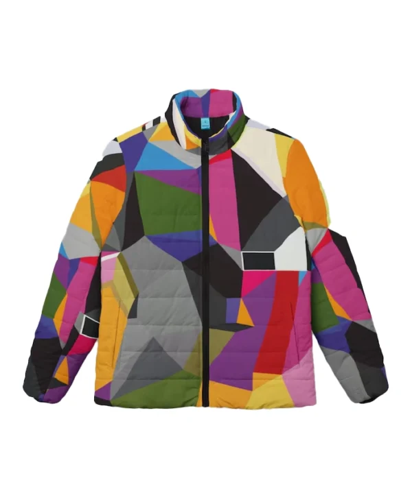 Vibrant Rainbow Puffer Jacket