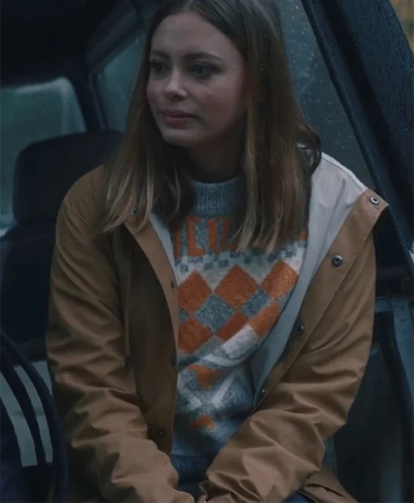 Viking Wolf 2023 Liv Mjones Brown Jacket closeup