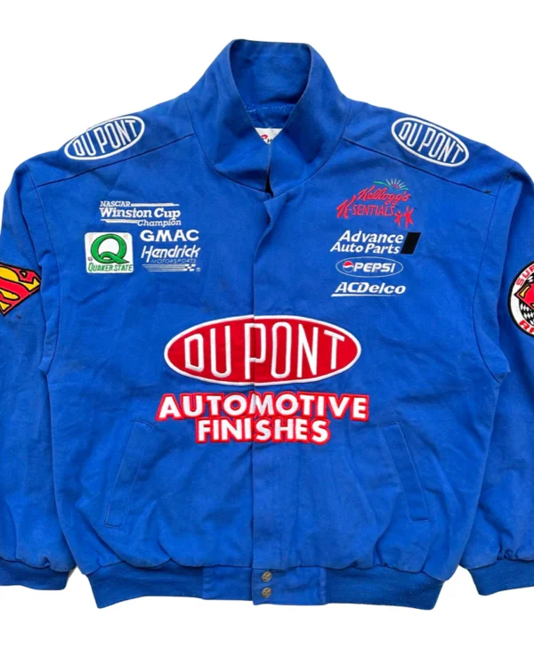 Vintage DuPont Blue Nascar Racing Jacket front