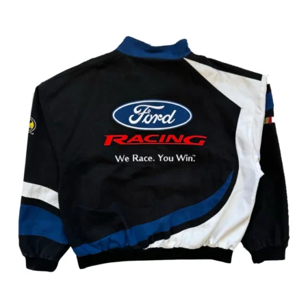 Vintage Ford Nascar Racing Jacket black and white jacket