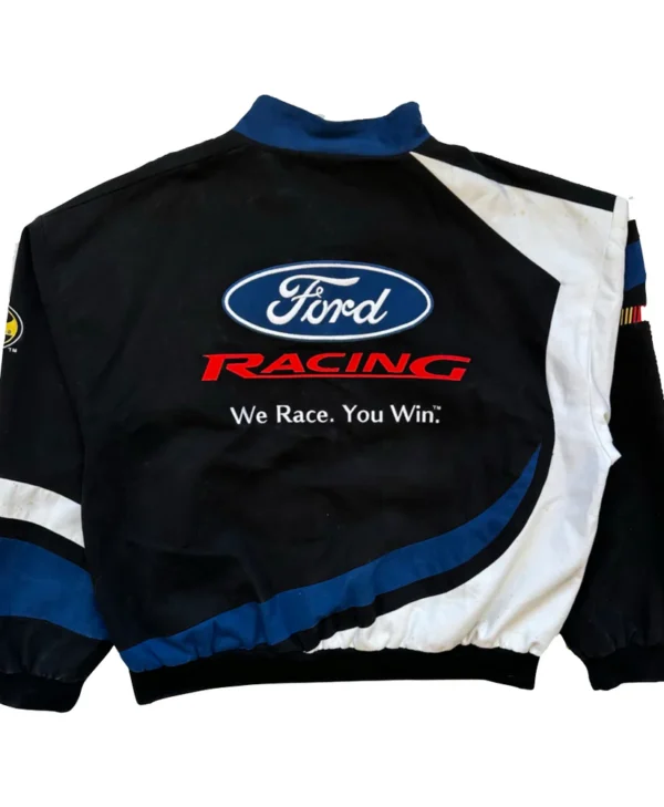 Vintage Ford Nascar Racing Jacket black and white jacket