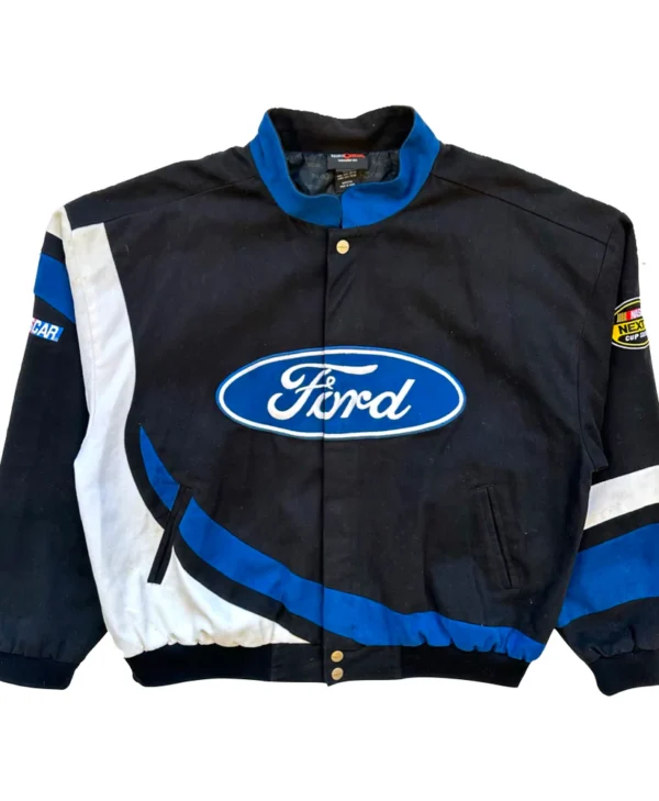 Vintage Ford Nascar Racing black and white jacket