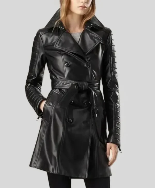 Vintage Long Leather Coat webp
