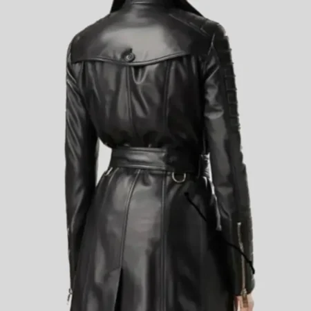 Vintage Long Leather Coat Back webp