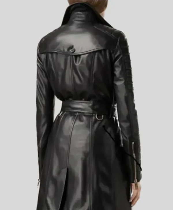 Vintage Long Leather Coat Back webp