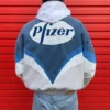 Vintage Pfizer Nascar Racing Jacket blue and white back