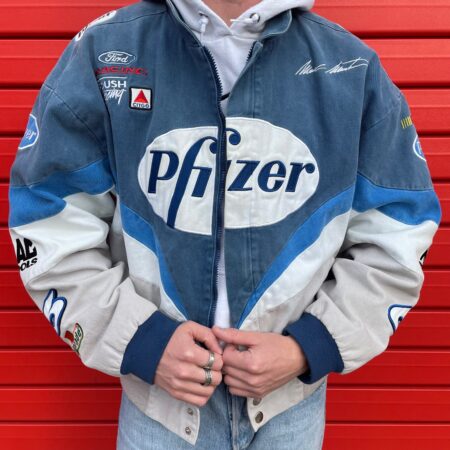 Vintage Pfizer Nascar Racing Jacket full body