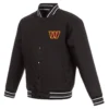 Washington Commanders Black Varsity Wool Jacket webp