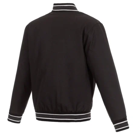 Washington Commanders Black Varsity Wool Jacket back webp