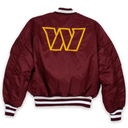 Washington Commanders Burgundy MA 1 Jacket back webp