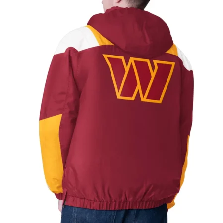 Washington Commanders Burgundy and Gold Pullover Hoodie Jacket back webp