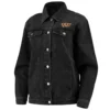 Washington Commanders Button Up Black Denim Jacket webp
