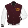 Washington Commanders Letterman Maroon and White Jacket webp