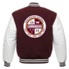 Washington Commanders Letterman Maroon and White Jacket back webp