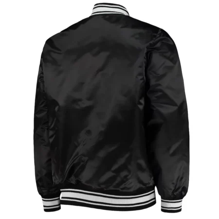 Washington Commanders Locker Room Black Satin Jacket back webp