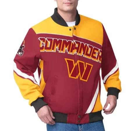 Washington Commanders Maximum Racing Burgundy Jacket webp