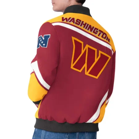 Washington Commanders Maximum Racing Burgundy Jacket back webp