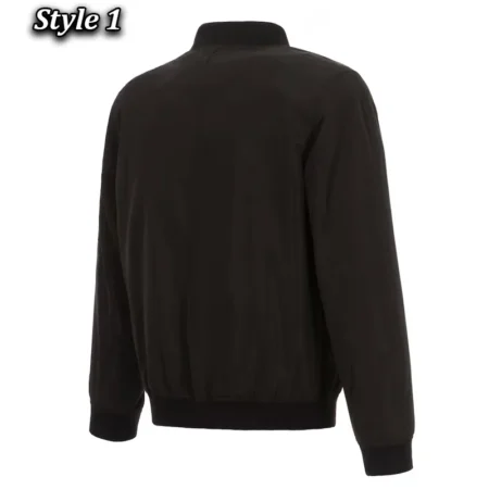 Washington Commanders Nylon Black Bomber Jacket back webp