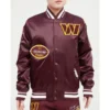 Washington Commanders Old English Classic Rib Satin Jacket webp