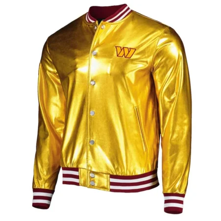 Washington Commanders The Wild Collective Gold Metallic Jacket webp