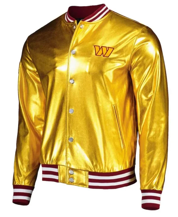 Washington Commanders The Wild Collective Gold Metallic Jacket webp