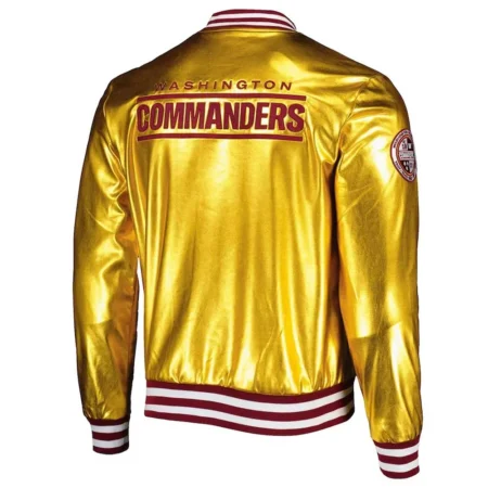 Washington Commanders The Wild Collective Gold Metallic Jacket back webp
