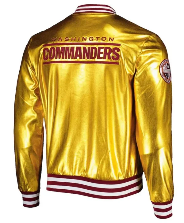 Washington Commanders The Wild Collective Gold Metallic Jacket back webp
