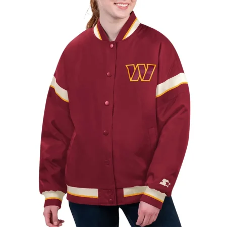 Washington Commanders Tournament Burgundy Varsity Jacket webp