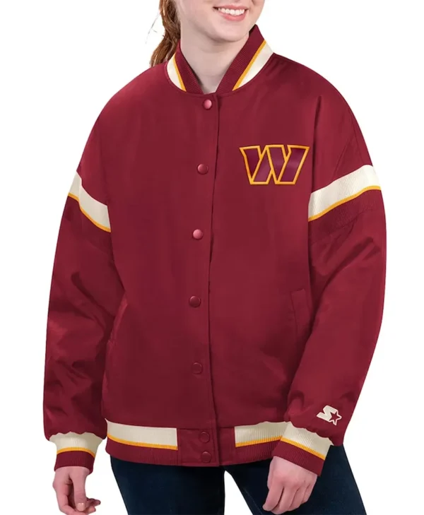 Washington Commanders Tournament Burgundy Varsity Jacket webp