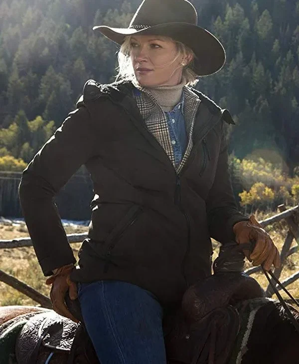 Women Yellowstone Evelyn Dutton Brown Cotton Hooded Jacket