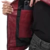 Womens Best Burgundy Leather Biker Jacket Inner webp