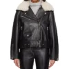 Womens Biker Black Leather Jacket With Fur Main webp