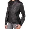 Womens Black Cafe Racer Leather Jacket Style webp