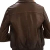 Womens Brown A2 Leather Flight Jacket Back webp